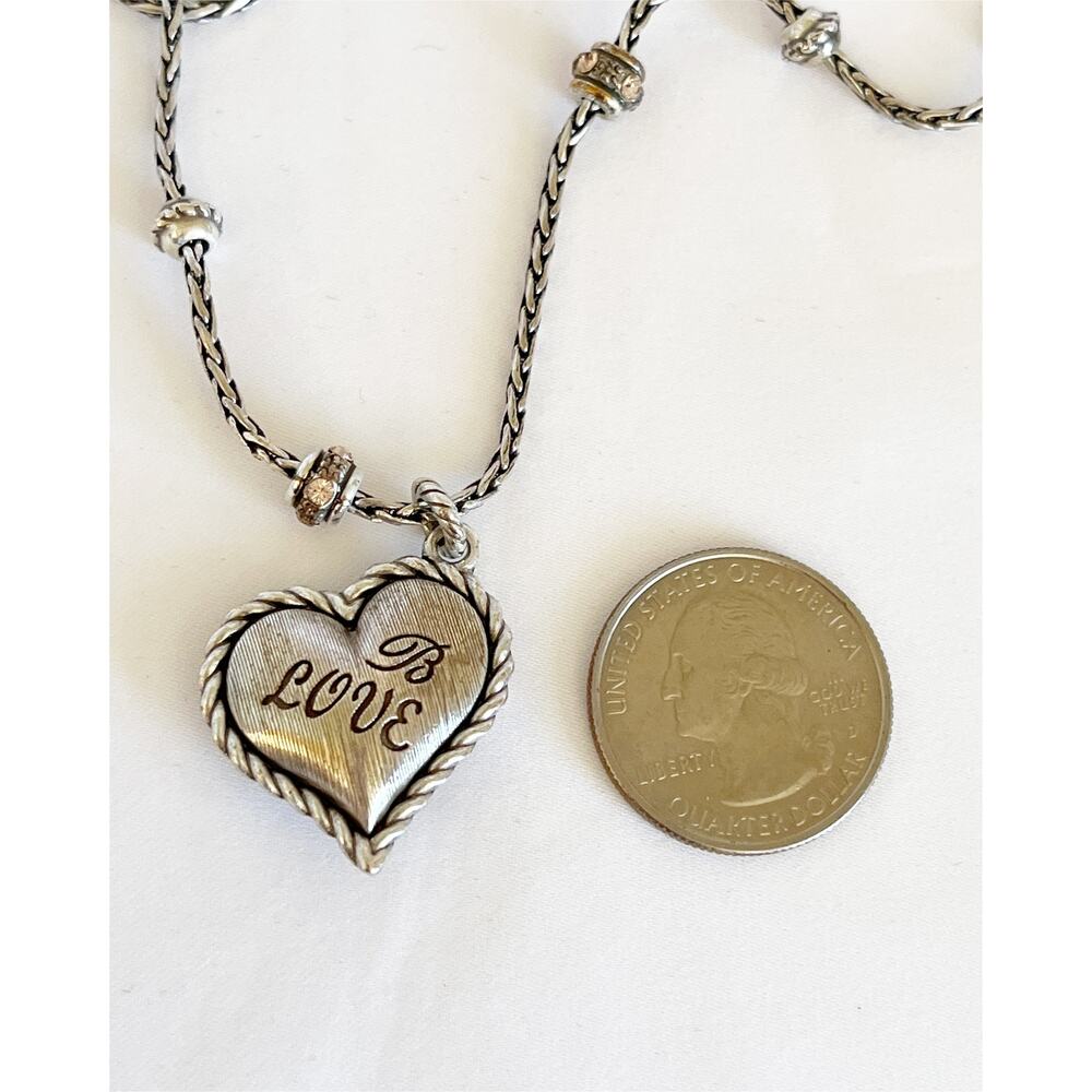 BRIGHTON Love Me Tender Pink Crystal Heart Necklace Breast Cancer Awareness - Picture 8 of 11
